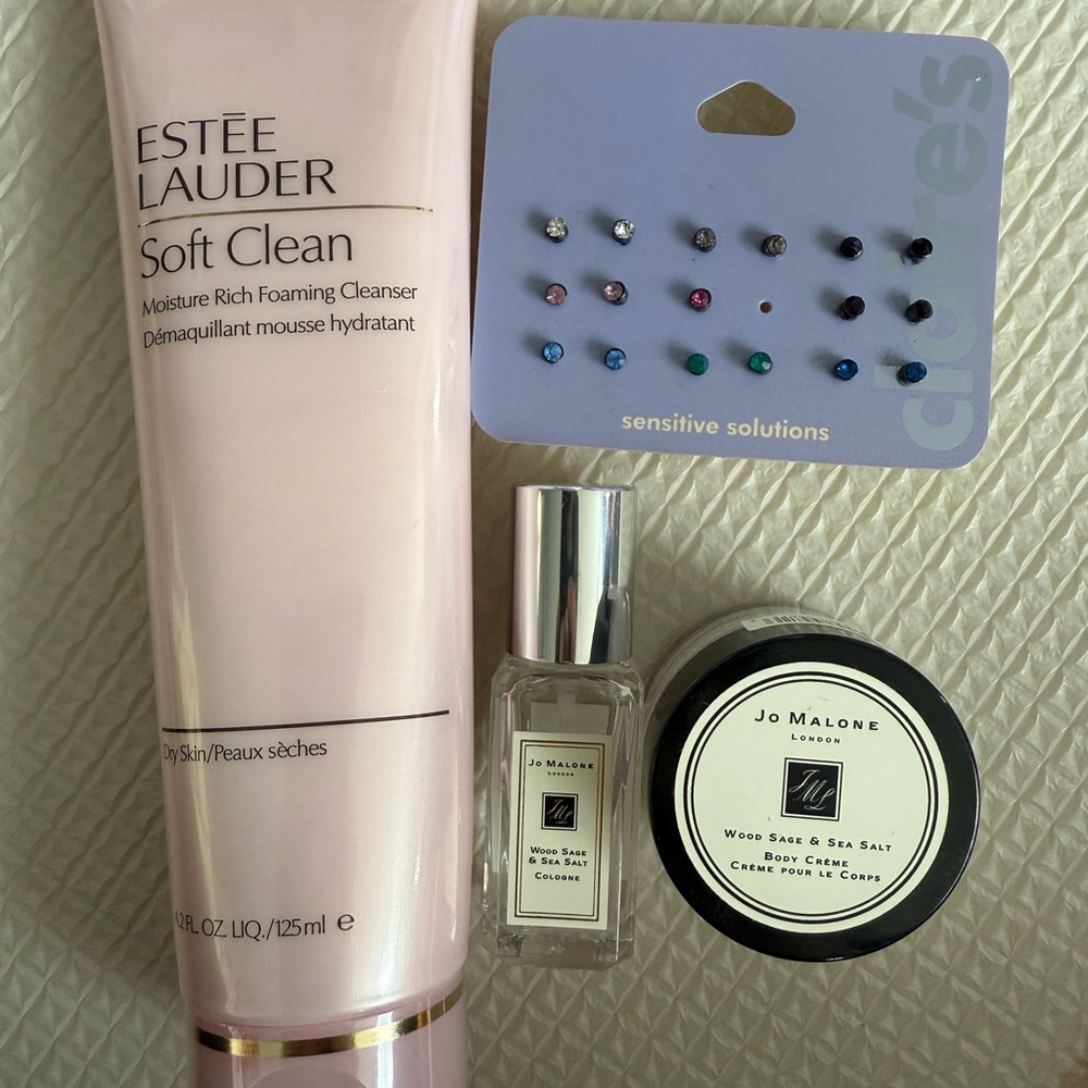 Jo Malone Wood Sage & Sea Salt, skincare earring Bundle